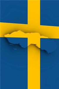 Swedish Flag with Country of Sweden Outline Journal