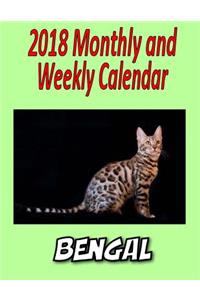 2018 Monthly and Weekly Calendar Bengal