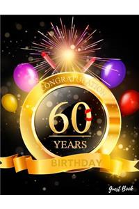 Congratulation 60 Years Birthday Guest Book