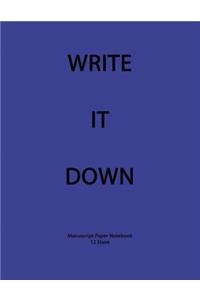 Manuscript Paper Notebook