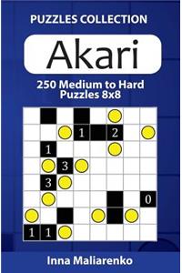 Akari - 250 Medium to Hard Puzzles 8x8