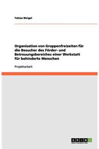 Organisation von Gruppenfreizeiten für die Besucher des Förder- und Betreuungsbereiches einer Werkstatt für behinderte Menschen