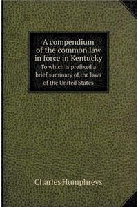 A Compendium of the Common Law in Force in Kentucky to Which Is Prefixed a Brief Summary of the Laws of the United States