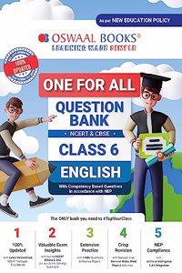 Oswaal One For All Question Bank NCERT & CBSE, Class-6 English (For 2023-24 Exam)