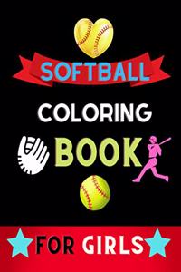 Softball coloring book for girls