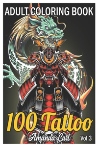 100 Tattoo Adult Coloring Book