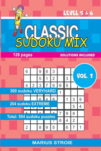Classic Sudoku Mix- level 5 & 6, vol.1