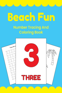 Beach Fun Number Tracing And Coloring Book
