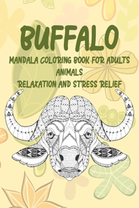 Mandala Coloring Book for Adults Relaxation and Stress Relief - Animals - Buffalo