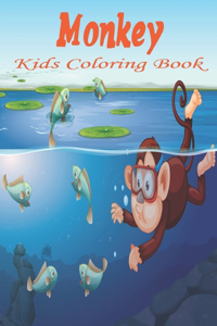 Monkey Kids Coloring Book