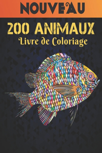 Livre Coloriage 200 Animaux: Dessins d'animaux pour soulager le stress 200 dessins d'animaux avec des lions, dragons, papillons, éléphants, hiboux, chevaux, chiens, chats et des