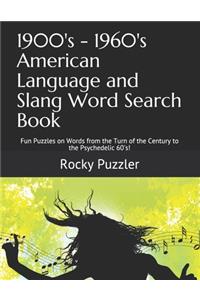 1900's - 1960's American Language and Slang Word Search Book