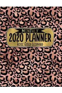 Monthly 2020 Planner Rose Gold Leopard
