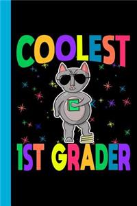 Coolest 1st Grader: Cat Theme 6x9 120 Page Wide Ruled Composition Notebook