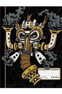 Steampunk Gas Mask Vintage Composition Notebook