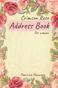 Crimson Rose Address Book for Women