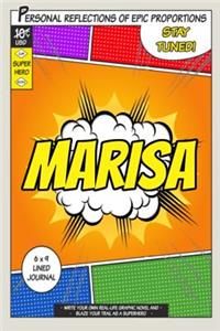 Superhero Marisa: A 6 x 9 Lined Journal Notebook