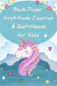Black Paper Gratitude Journal & Sketchbook for Kids