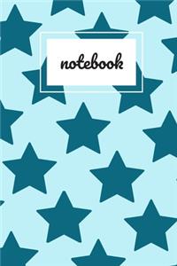 Blue star print notebook
