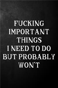 Fucking Important Things I Need To Do But Probably Won't