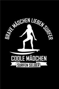 Coole Mädchen surfen lieben surfer