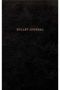 Bullet Journal: Classic Executive Dotted Grid Notebook - Black Leather Style, Softcover - 5 x 8 - 100 pages - Executive Style