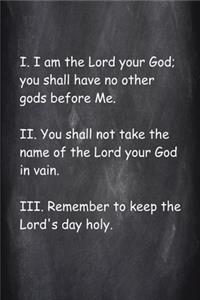 2020 Weekly Planner Religious Modern Wording First 3 Commandments Chalkboard