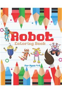 Robot Coloring Book For Ages 4-8