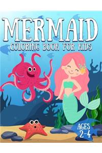 Mermaid Coloring Book for Kids Ages 2-4