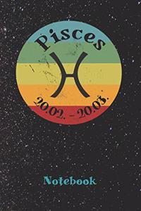 Vintage Zodiac Pisces Notebook