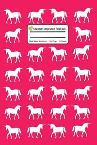 Unicorn Composition Notebook: Pretty Pink Wide Ruled, Student Teachers School Kids, 100 Pages, 7.44x9.69, Writing Journal