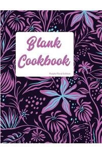 Blank Cookbook Purple Floral Edition