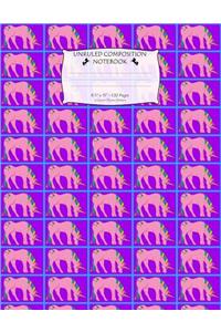 Unruled Composition Notebook. 8.5 X 11. 120 Pages. Unicorn Theme Pattern