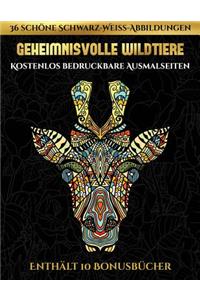 Ausmalvorlagen für Erwachsene PDF (Geheimnisvolle Wildtiere)