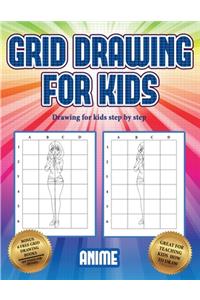 Drawing for kids step by step (Grid drawing for kids - Anime)