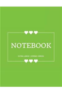 Notebook Extra Large: Spring Green: Notebook 8.5 X 11: Notebook 400 Pages