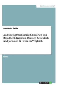 Auditive Aufmerksamkeit. Theorien von Broadbent, Treisman, Deutsch & Deutsch und Johnston & Heinz im Vergleich