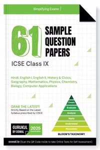 Gurukul by Oswal 61 Sample Question Papers for ICSE Class 9 Exam 2025 : Fully Solved New Specimen Question Paper & Latest Syllabus (All Subjects), New SQP Pattern