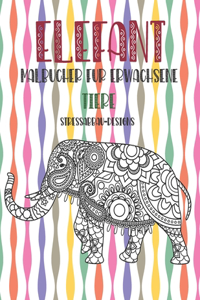 Malbücher für Erwachsene - Stressabbau-Designs - Tiere - Elefant