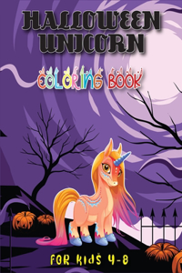 Halloween Unicorn Coloring Book for Kids Ages 4-8