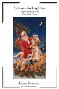Santa on a Rocking Horse Cross Stitch Pattern