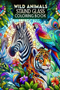 Wild Animals Stained Glass coloring book