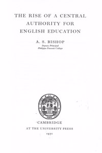 Rise of a Central Authority for English Education