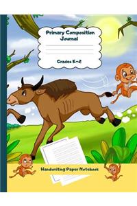 Primary Composition Journal Grades K-2 Handwriting Paper Notebook