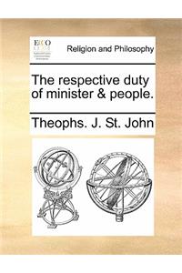 The Respective Duty of Minister & People.