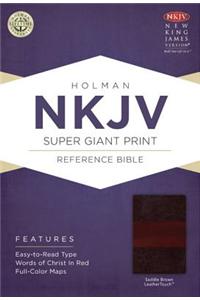 NKJV Super Giant Print Reference Bible, Saddle Brown Leather