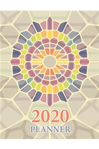 2020 planner: Daily & Monthly Planner 2020, January to December 2020 Geometry, Colorful Geometric Pattern Cover, 8.5 x 11 inches.