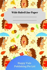 Cute Hedgehog Theme Wide Ruled Line Paper