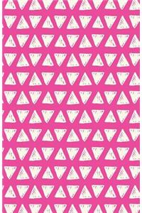 Journal Notebook Sketchy White Triangles On Pink