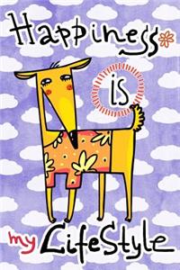 Bullet Journal Notebook for Dog Lovers, Happiness Is My Lifestyle Orange Dog 3